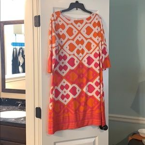 Cute pink/orange 3/4 sleeve dress